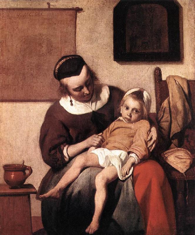 METSU, Gabriel The Sick Child af Sweden oil painting art